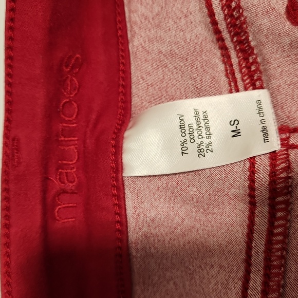 Maurices~ Denim Flex Rich Red Color Jegging Size S/M - Picture 7 of 7
